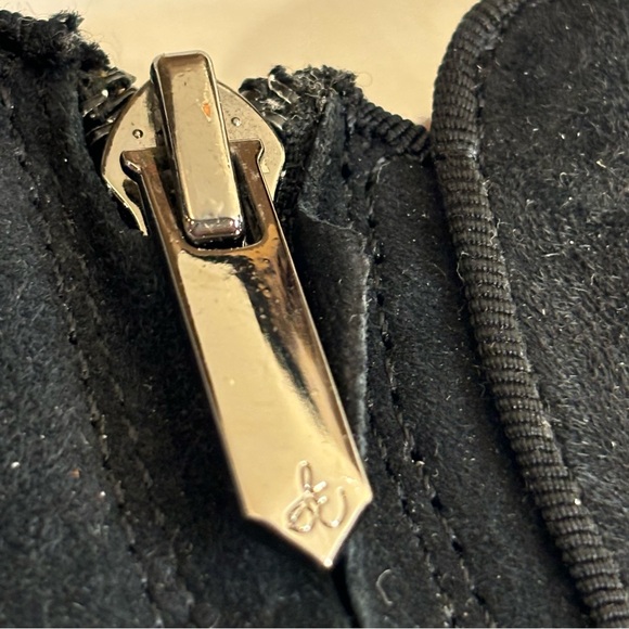 SAM EDELMAN Sz 9 Suede Booties Brown Stacked Heel Almond Toe Low Top Ankle Boot - Picture 9 of 9